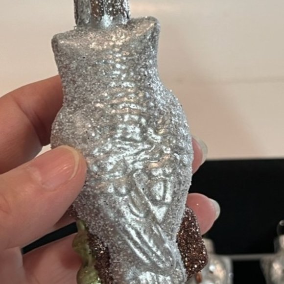 Vintage Set of 5 Glass Owl Baubles balls christmas Tree ornaments - Picture 6 of 7